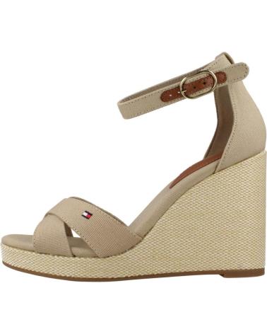 TOMMY HILFIGER FLAG HIGH WEDGE ESPADRILLE PLATFORM SANDALS BROWN ACC