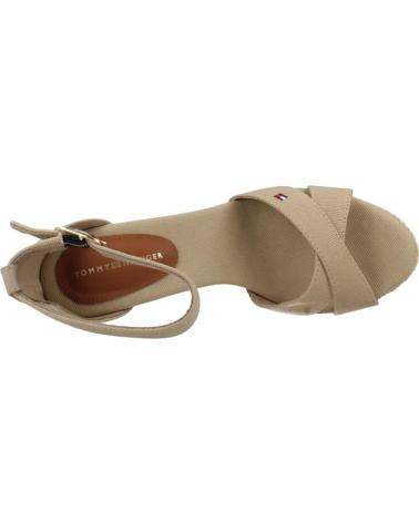 TOMMY HILFIGER FLAG HIGH WEDGE ESPADRILLE PLATFORM SANDALS BROWN ACC