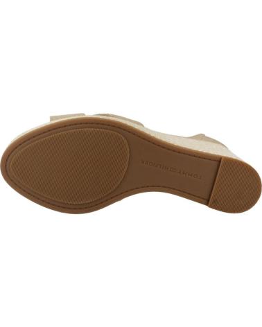 TOMMY HILFIGER FLAG HIGH WEDGE ESPADRILLE PLATFORM SANDALS BROWN ACC