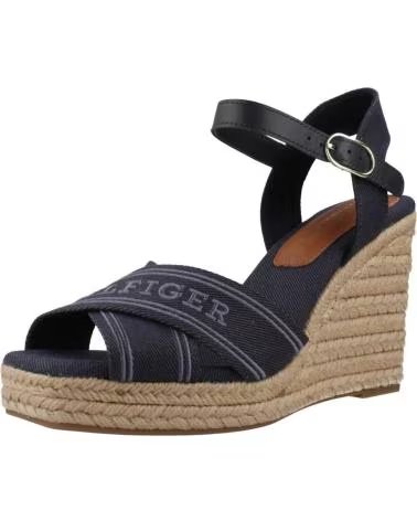 SANDALI CON ZEPPA TOMMY HILFIGER FW0FW08668 IN CORDA - BLU NAVY MARINO