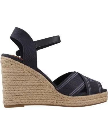 SANDALI CON ZEPPA TOMMY HILFIGER FW0FW08668 IN CORDA - BLU NAVY MARINO