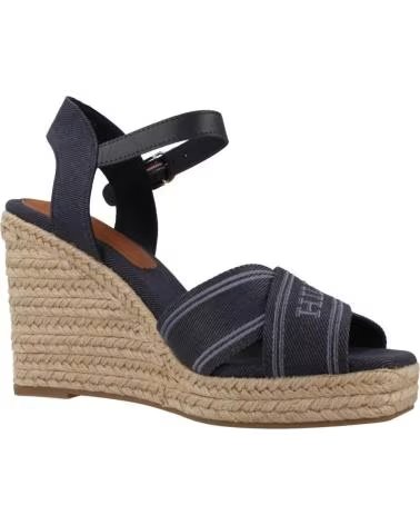 SANDALI CON ZEPPA TOMMY HILFIGER FW0FW08668 IN CORDA - BLU NAVY MARINO