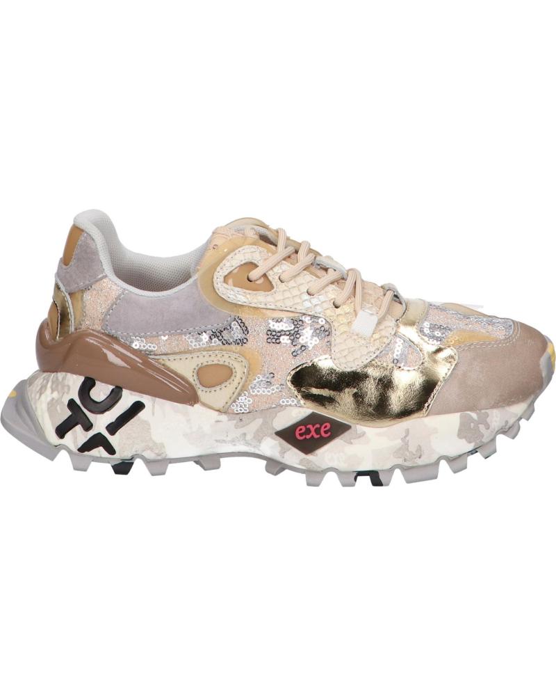EXE 134-10 LEDER TAUPE GOLD SNEAKER LEATHER TAUPE GOLD