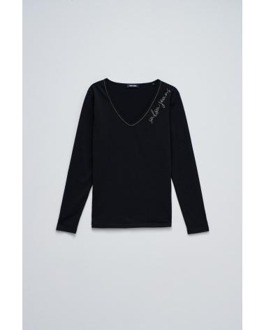 SALSA LANGARMSHIRT DAMEN 21010451 SCHWARZ NEGRO