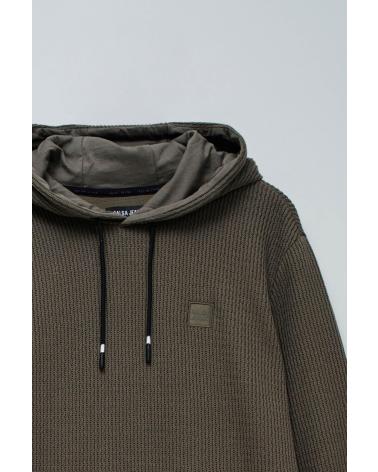 FELPA CON CAPPUCCIO SALSA 21010285 - GRIGIO GRIS