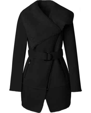 SALSA MANTEL 21008879 SCHWARZ MIT ASYMMETRISCHEM KRAGEN UND GÜRTEL NEGRO
