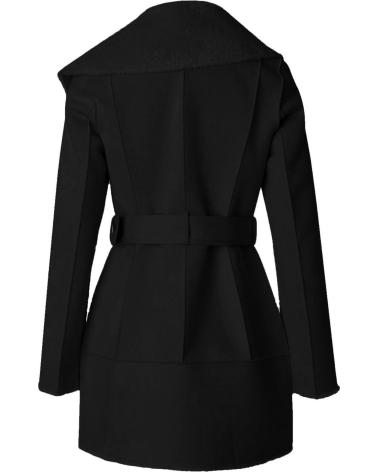 CAPPOTTO SALSA 21008879 NERO CON COLLO ASIMMETRICO E CINTURA NEGRO