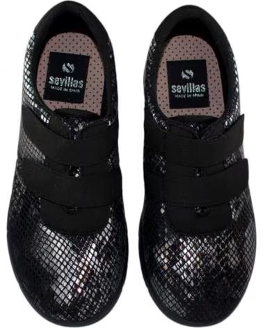 SEVILLAS ZAPATILLAS BLUCHER EN LICRA NEGRO