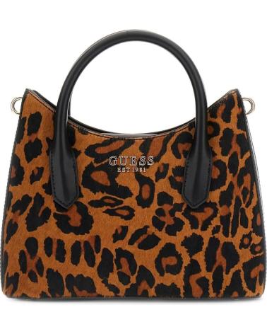MALA DE MÃO GUESS HWLO7529760 COM ESTAMPA LEOPARDO VARIOS COLORES