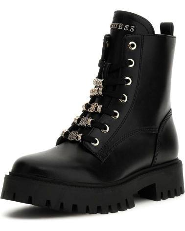 BOTÍN GUESS FLTFNAELE10 NEGRO CON CORDONES NEGRO