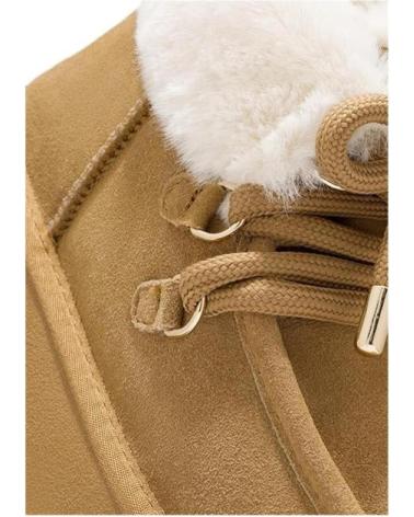 FLACHE STIEFELETTEN D. FRANKLIN DFSH375006 AUS BRAUNEM LEDER MIT LAMMFELLFUTTER MARRóN