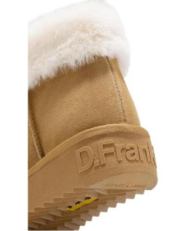 FLACHE STIEFELETTEN D. FRANKLIN DFSH375006 AUS BRAUNEM LEDER MIT LAMMFELLFUTTER MARRóN