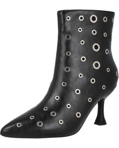 STIVALETTO L&R SHOES S-5516 NERO CON BORCHIE E TACCO SOTTILE NEGRO