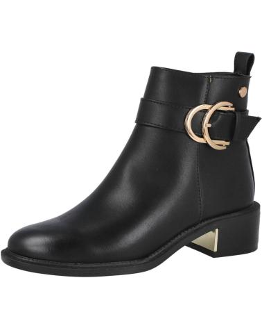 DAMEN STIEFELETTE XTI 143103 SCHWARZ MIT GOLDENER SCHNALLE NEGRO