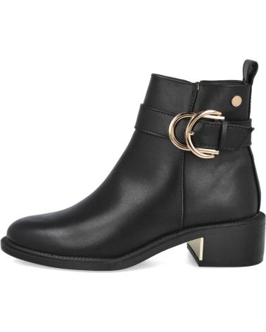 DAMEN STIEFELETTE XTI 143103 SCHWARZ MIT GOLDENER SCHNALLE NEGRO