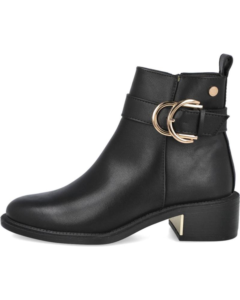 DAMEN STIEFELETTE XTI 143103 SCHWARZ MIT GOLDENER SCHNALLE NEGRO