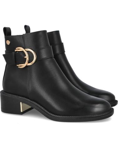 DAMEN STIEFELETTE XTI 143103 SCHWARZ MIT GOLDENER SCHNALLE NEGRO
