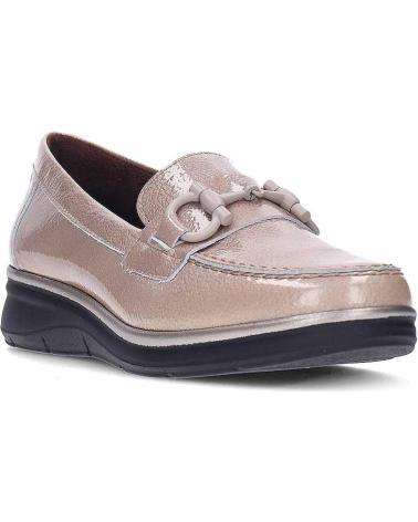PITILLOS MOCASSINS PLATEFORME 10701 CUIR VERNI PIERRE BEIGE AVEC ORNEMENT MÉTALLIQUE BEIGE