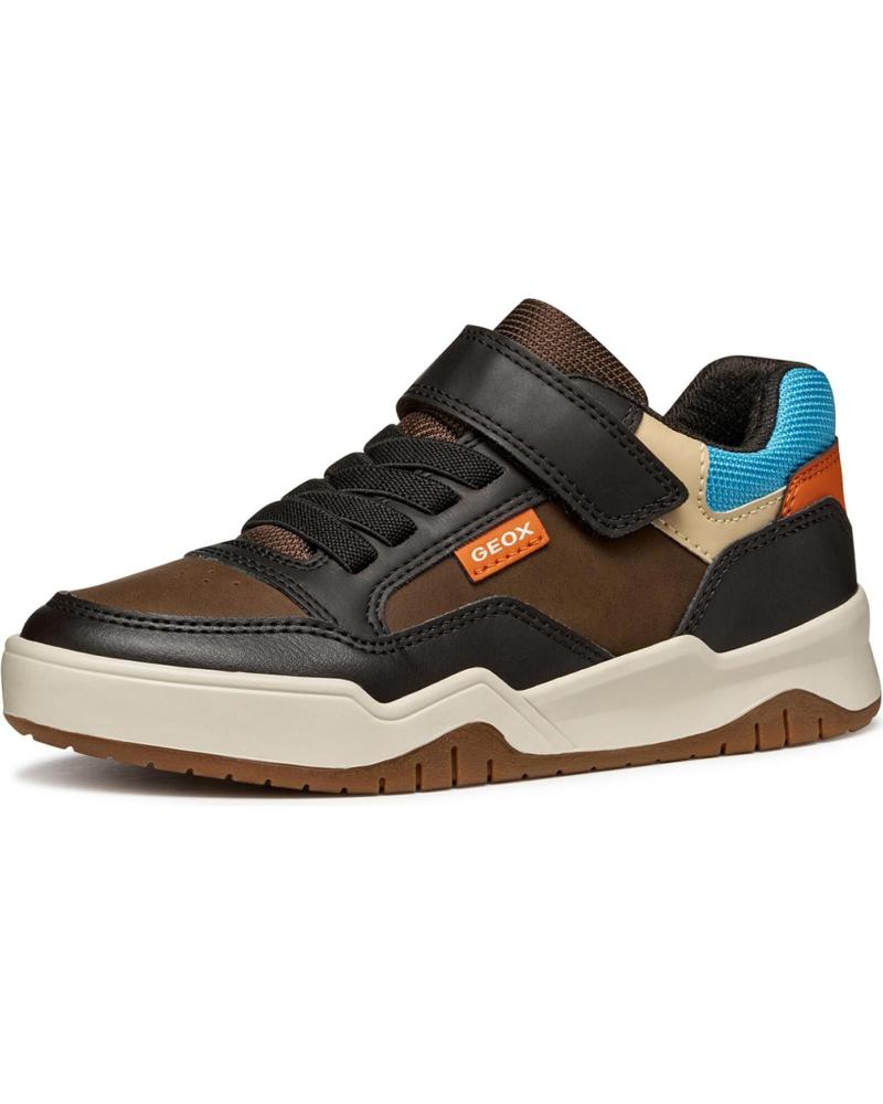 ZAPATILLAS CASUAL GEOX J367RE MARRÓN/AZUL CLARO BROWNLIGHTBLUE