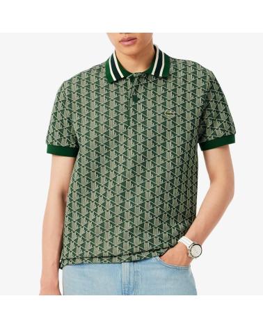 POLO LACOSTE JACQUARD COUPE CLASSIQUE À MONOGRAMME NAN