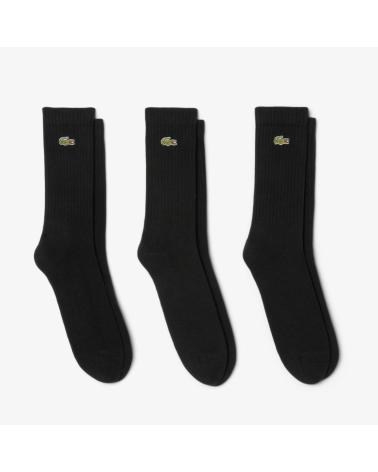 LACOSTE LOT DE 3 CHAUSSETTES DE SPORT NOIRES NEGRO
