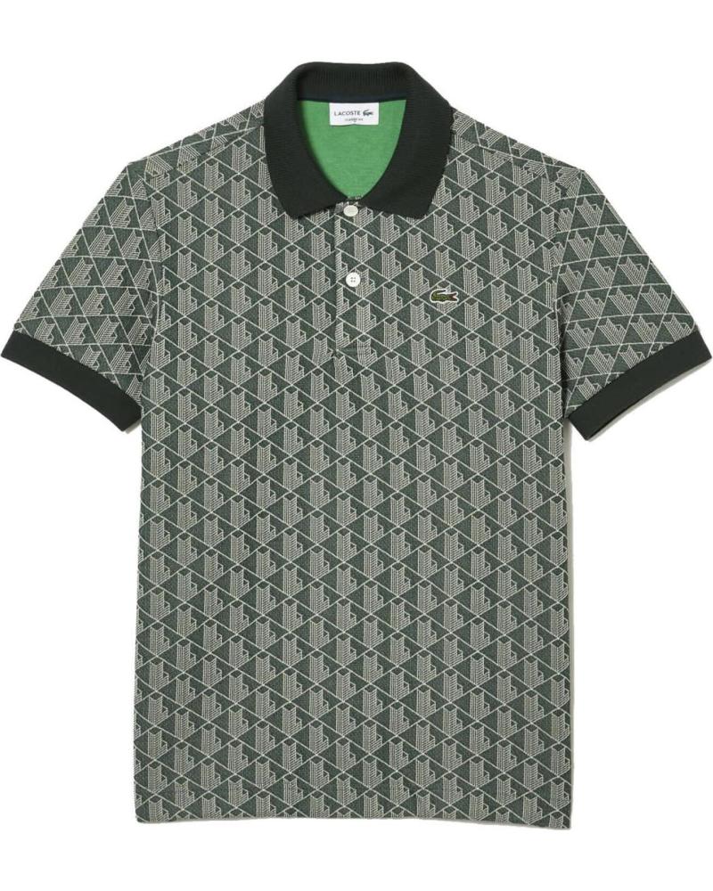 POLO LACOSTE CLASSIC FIT MONOGRAMME À COL CONTRASTANT NAN