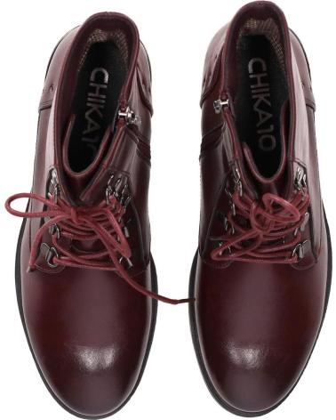 CHIKA10 BLOSSOM 34 MILITÄRSTIEFEL WEINROT MIT SCHNÜRSENKELN VINO-WINE