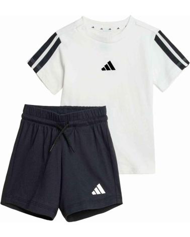 ADIDAS BABY I 3S T-SET T-SHIRT AND SHORTS SET WHITE BLACK BLANCO
