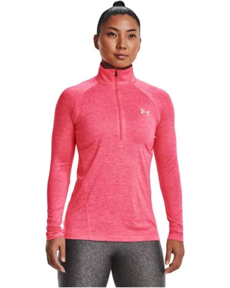 UNDER ARMOUR T-SHIRT DE RUNNING MANCHES LONGUES HALF-ZIP 1320128 ROSE ROSA