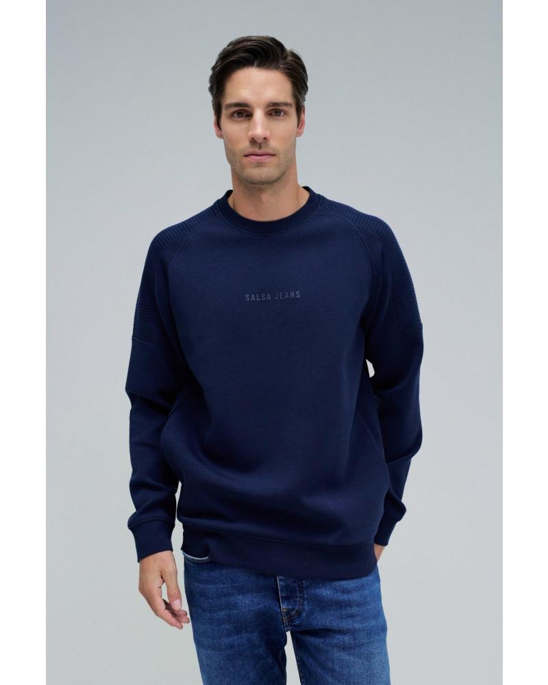 FELPA SALSA BLU CON LOGO RICAMATO - MODELLO 21010283 AZUL