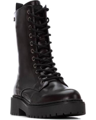 STIVALI MILITARI BIKER XTI 144388 BORDEAUX CON LACCI ROJO