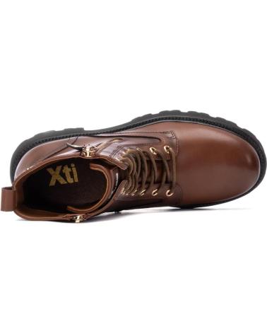STIVALI MILITARI XTI 144428 CAMEL CON LACCI E CERNIERA CAMEL