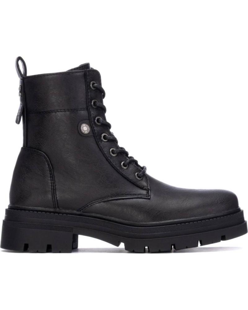 STIVALETTI MILITARI REFRESH 173017 NERI CON LACCI E CERNIERA LATERALE NEGRO