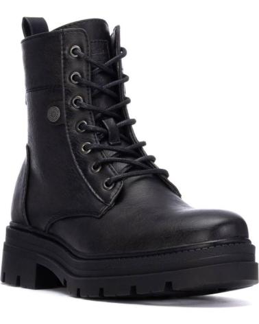 STIVALETTI MILITARI REFRESH 173017 NERI CON LACCI E CERNIERA LATERALE NEGRO