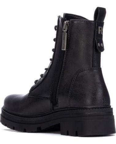 STIVALETTI MILITARI REFRESH 173017 NERI CON LACCI E CERNIERA LATERALE NEGRO