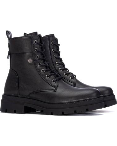 STIVALETTI MILITARI REFRESH 173017 NERI CON LACCI E CERNIERA LATERALE NEGRO