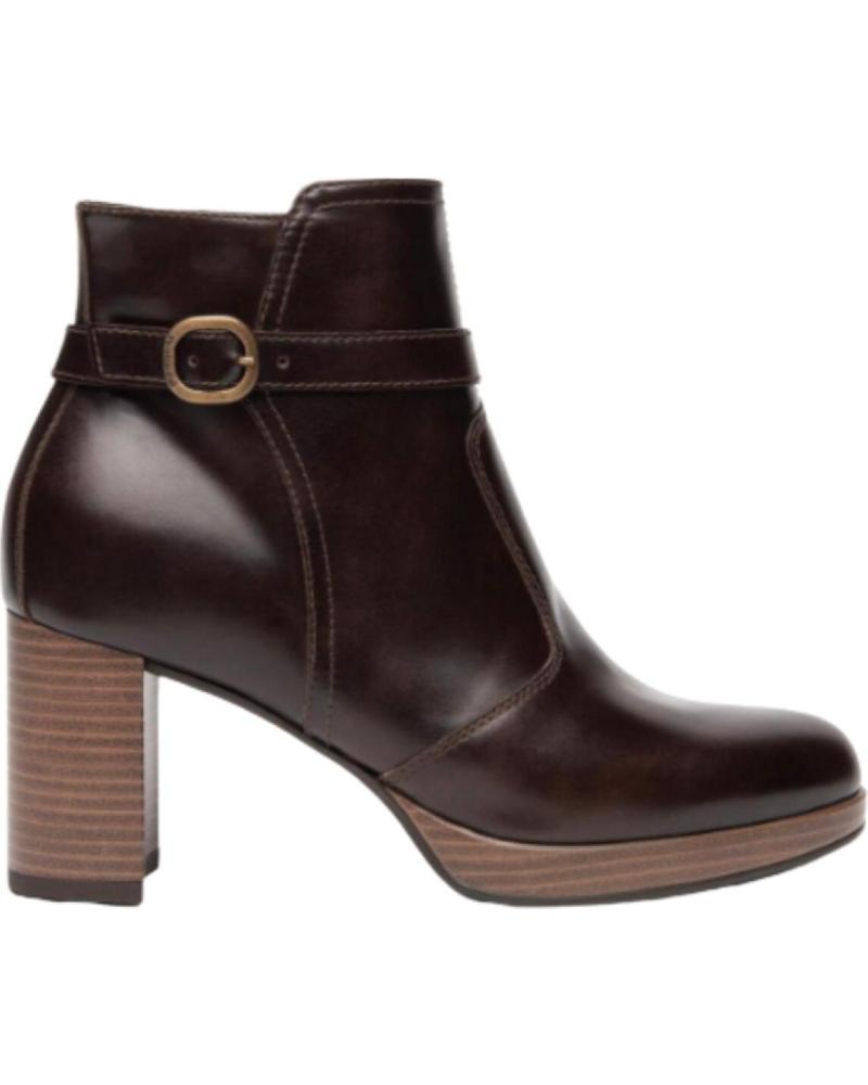 NERO GIARDINI STIEFELETTE E513821D AUS BRAUNEM LEDER MIT ABSATZ MARRóN