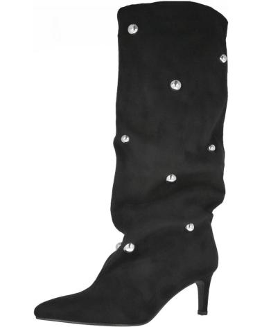L&R SHOES LA3125 STIEFEL MIT BREITEM ABSATZ UND NIETEN SCHWARZ NEGRO