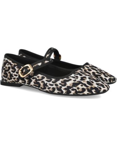 BALLERINE L&R SHOES A888 STAMPA ANIMALIER NERE NEGRO