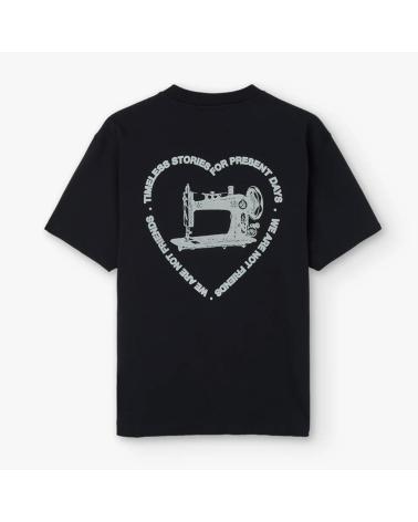 T-SHIRT WE ARE NOT FRIENDS 'SEWING' PRETO CARVÃO NAN