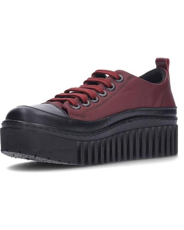 ZAPATILLAS ART BRIGHTON 1518 BURDEOS CON PLATAFORMA ROJO