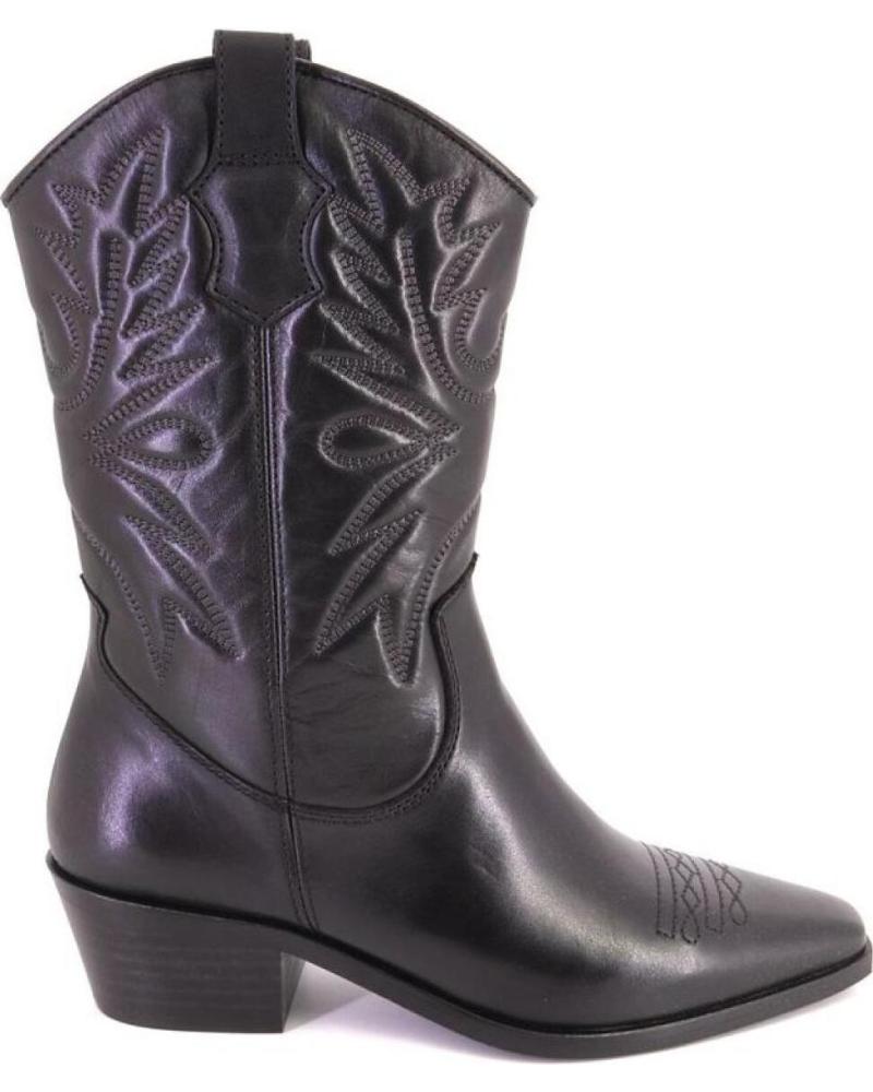 LOL SHOES HAYDE SCHWARZE LEDER-COWBOYSTIEFEL NEGRO