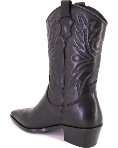 LOL SHOES HAYDE SCHWARZE LEDER-COWBOYSTIEFEL NEGRO