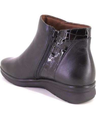 PITILLOS 10704 STIEFELETTEN AUS SCHWARZEM LEDER MIT TEXTURIERTEM DETAIL NEGRO