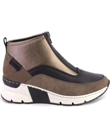 RIEKER N6352 STIEFELETTEN MIT REISSVERSCHLUSS UND EISBRONZE-KOMBINATION BRONCE