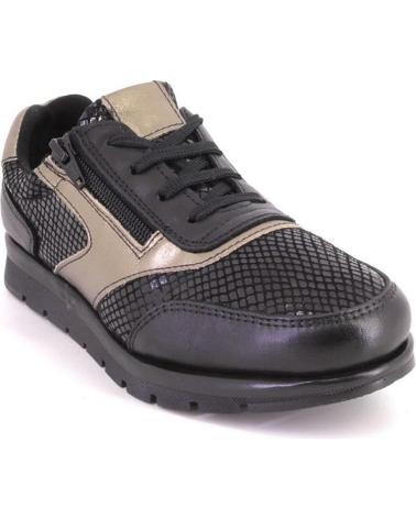 SUAVE 4151 SCHNÜRSCHUHE AUS SCHWARZEM LEDER MIT METALLISCHEN AKZENTEN NEGRO