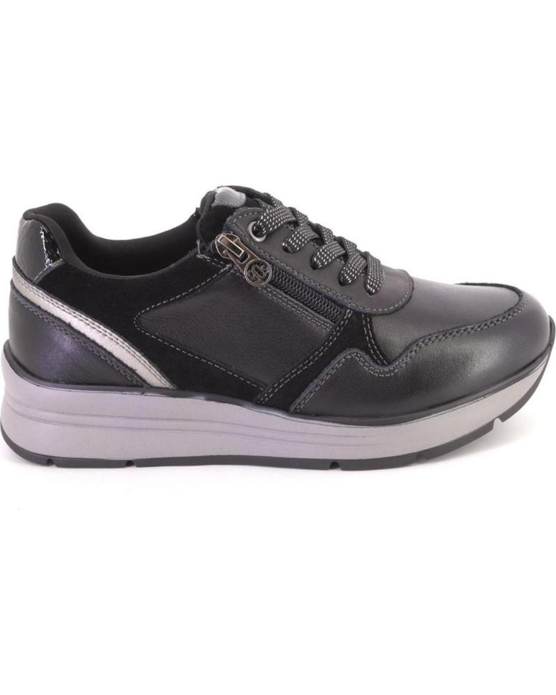 TREINTAS L4467 SAPATILHA CASUAL COURO PRETO NEGRO