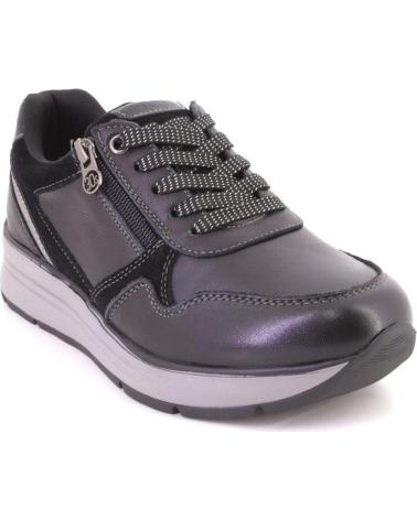 TREINTAS L4467 SAPATILHA CASUAL COURO PRETO NEGRO
