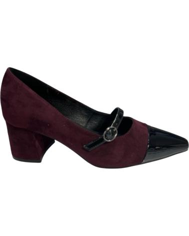 AZAREY SAPATOS DE SALTO AMEIXA COM BIQUEIRA PRETA E TIRA MARY JANE MORADO
