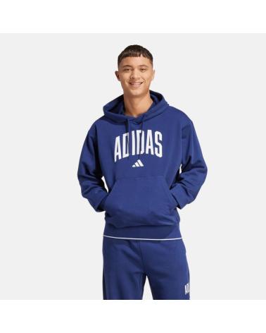 FELPA CON CAPPUCCIO ADIDAS DA UOMO - BLU NAN